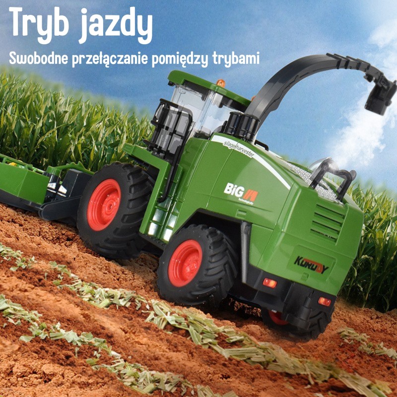 WOOPIE Interaktívny kombajn so svetlom a parou | Farmársky stroj na zotrvačník