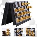 WOOPIE Cestovný magnetický šach | Skladacia zlato-strieborná šachová súprava