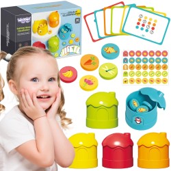 WOOPIE Edukatívna hra Triedenie farieb | Logický triedič pre deti s kartami úloh