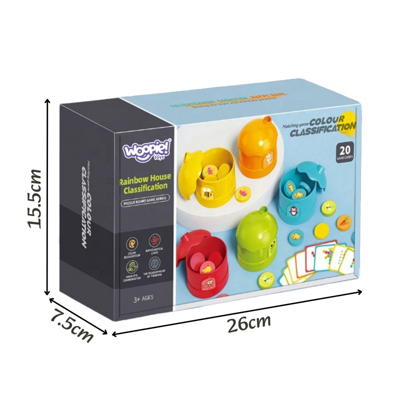WOOPIE Edukatívna hra Triedenie farieb | Logický triedič pre deti s kartami úloh