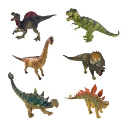 WOOPIE Realistické figúrky dinosaurov | Sada 6 ks s T-Rexom a Triceratopsom