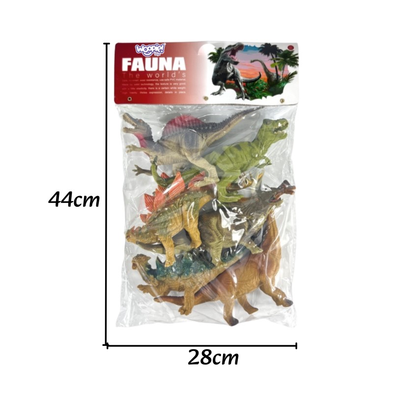 WOOPIE Realistické figúrky dinosaurov | Sada 6 ks s T-Rexom a Triceratopsom