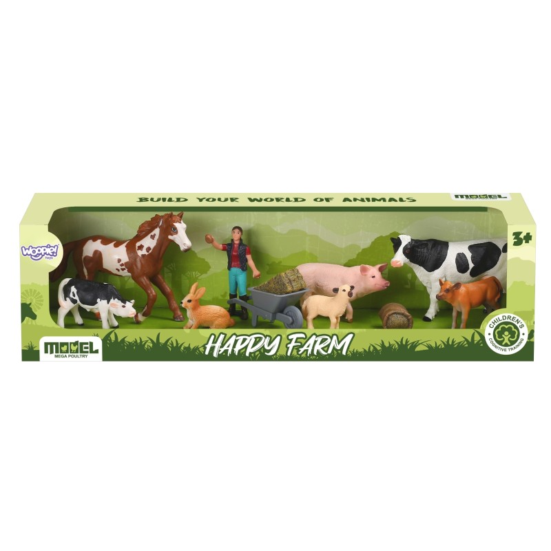 WOOPIE Farmárske zvieratká Šťastná farma | Sada realistických figúrok 10 ks