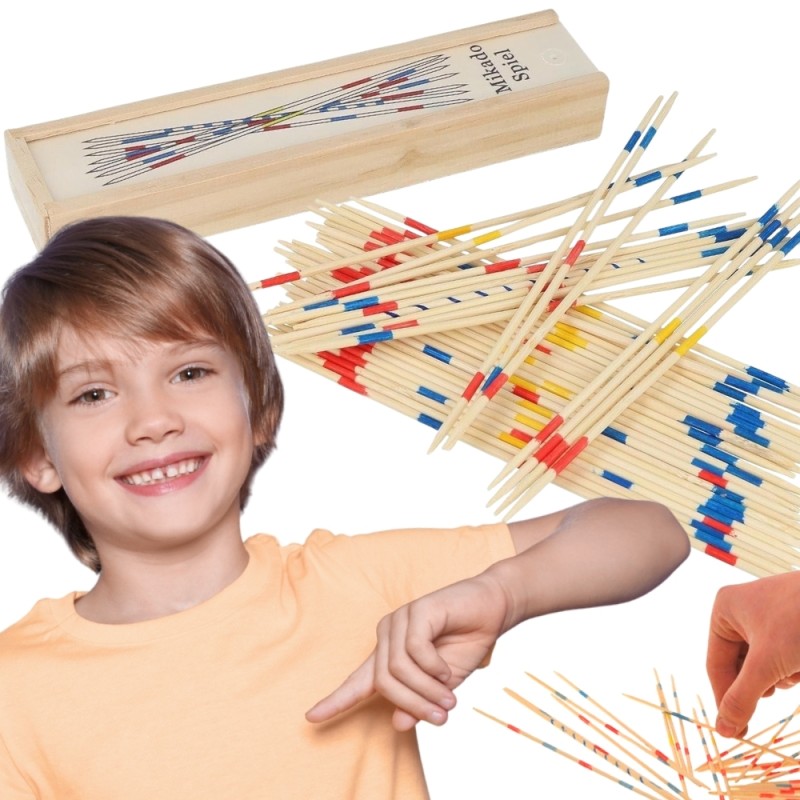 WOOPIE Drevené Mikádo | Spoločenská hra na zručnosť 41 ks