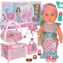WOOPIE ROYAL Bábika Morská panna | Veľká sada 18v1 s kočíkom, postieľkou a doplnkami