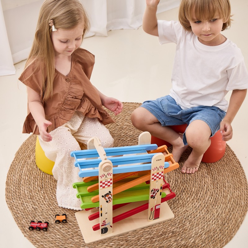 VIGA Dvojitá Drevená Šmiklavka na Autíčka