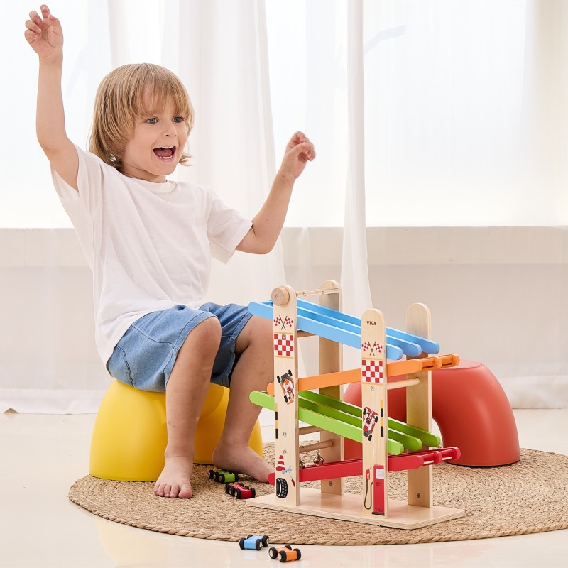 VIGA Dvojitá Drevená Šmiklavka na Autíčka