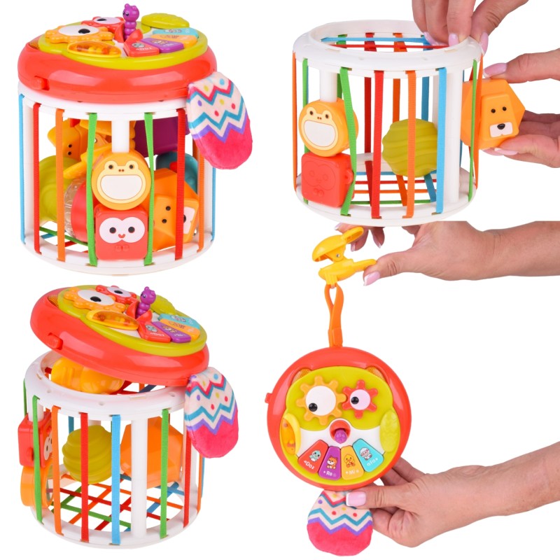 WOOPIE BABY Senzorická kocka pre bábätká | Interaktívna vkladačka so zvukmi