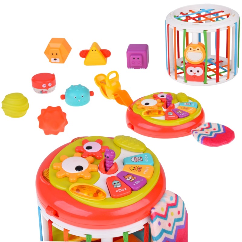 WOOPIE BABY Senzorická kocka pre bábätká | Interaktívna vkladačka so zvukmi