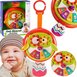 WOOPIE BABY Interaktívna sova 5v1 | Závesná hračka na kočík s piankom a aktivitami