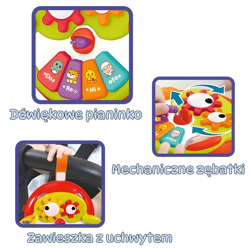 WOOPIE BABY Interaktívna sova 5v1 | Závesná hračka na kočík s piankom a aktivitami