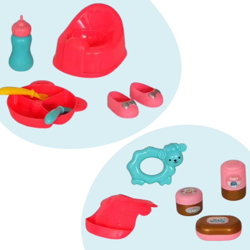 WOOPIE ROYAL Lalka Bobas 36 cm Syrenka Interaktywna Zestaw XXL Opiekunka 18w1