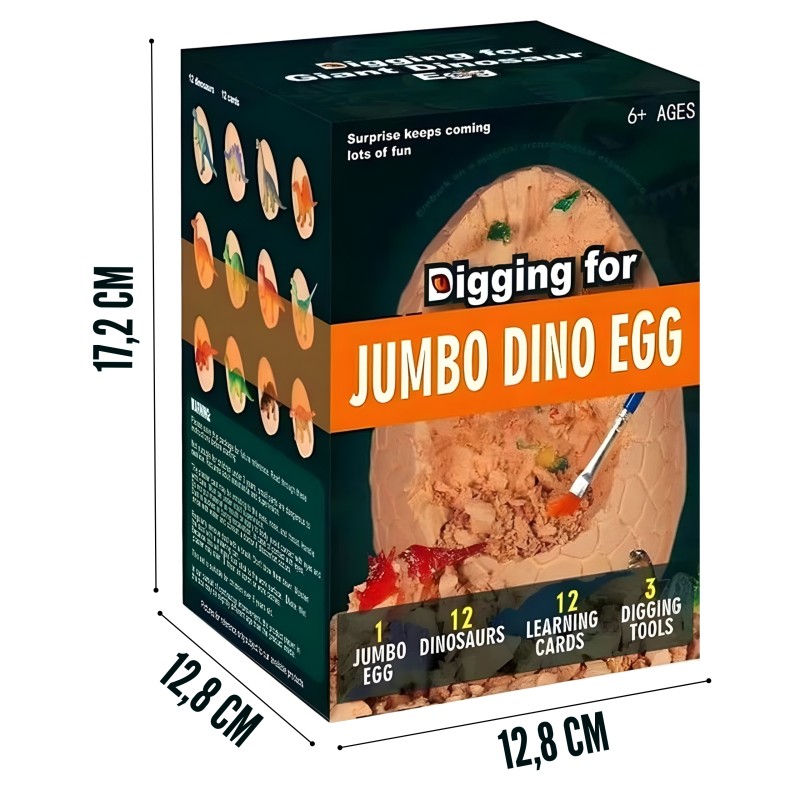WOOPIE Vykop si dinosaura | Archeologická sada Obrovské dinosaurie vajce (12 dinosaurov)