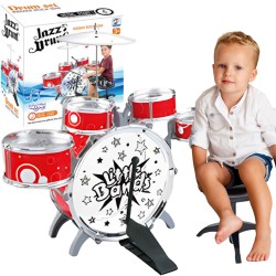 WOOPIE Detské bicie Little Band | Bicia súprava so stoličkou a paličkami