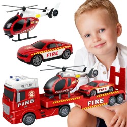 WOOPIE Hasičská sada 3v1 | Interaktívna odťahovka, vrtuľník a auto so zvukmi a svetlami