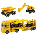 WOOPIE Veľké nákladné auto odťahovka so svetlom a zvukom | Sada 3v1 Bager a sklápač