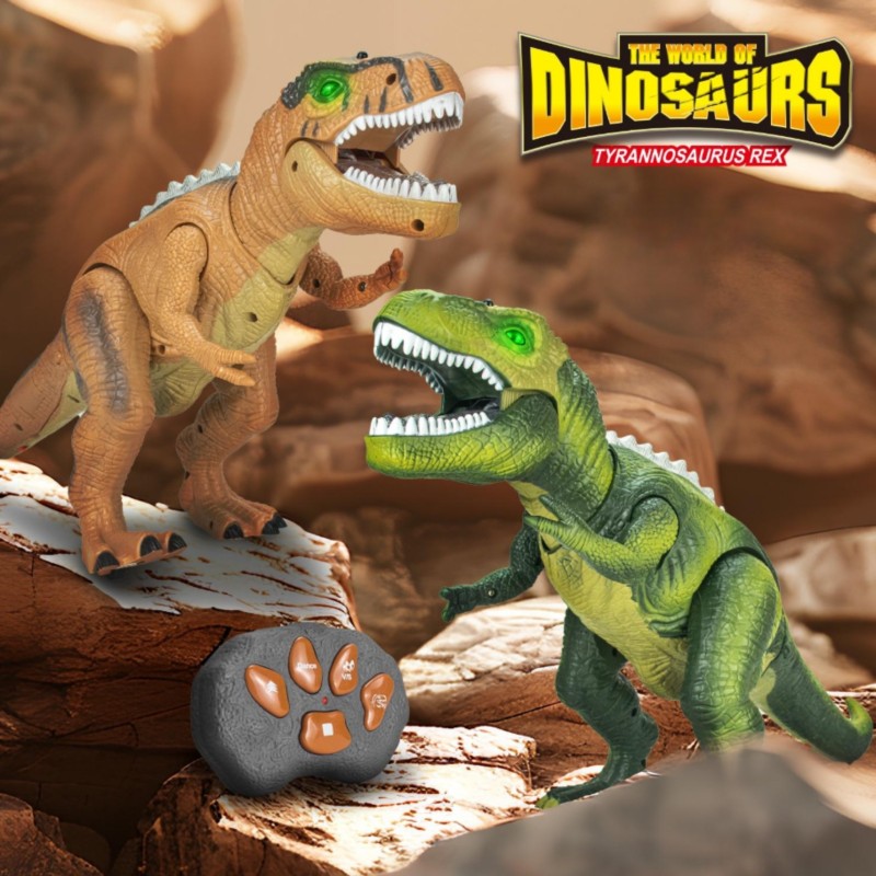 WOOPIE Revúci RC Dinosaurus T-Rex | Interaktívna hračka na diaľkové ovládanie so zvukom a svetlom