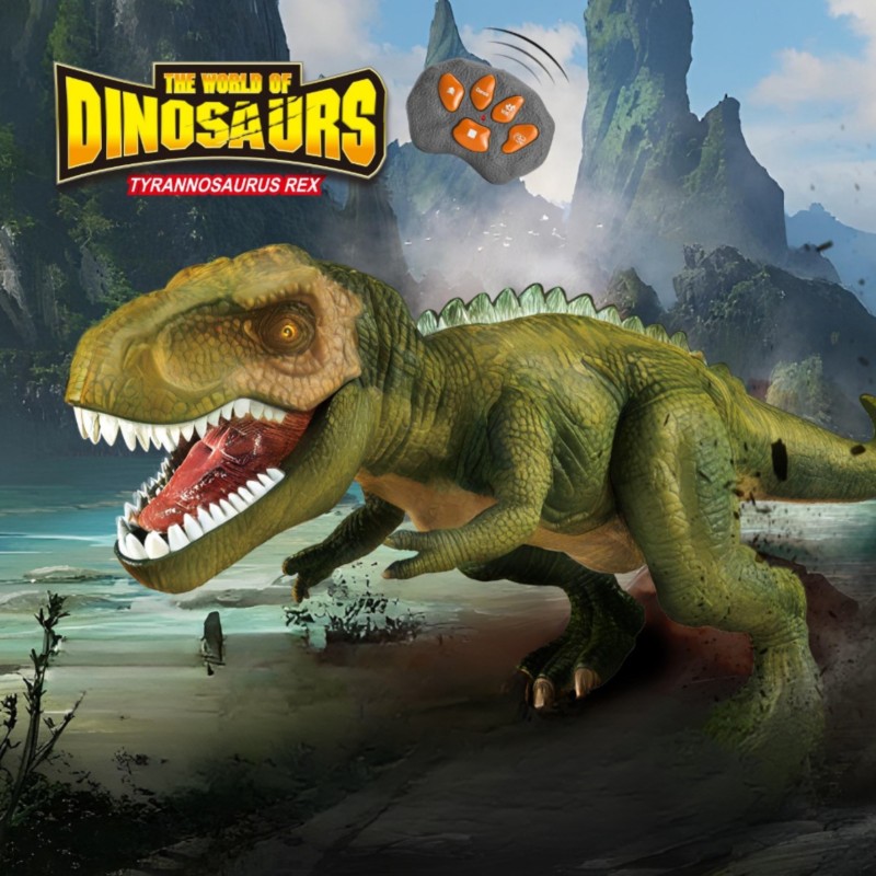 WOOPIE Revúci RC Dinosaurus T-Rex | Interaktívna hračka na diaľkové ovládanie so zvukom a svetlom