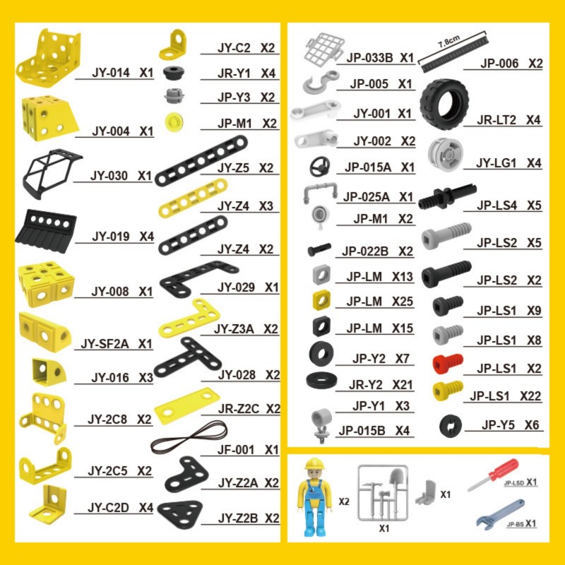 WOOPIE STEAM Stavebnica Stavebné stroje 6v1 | Postav si 6 modelov 223 ks.