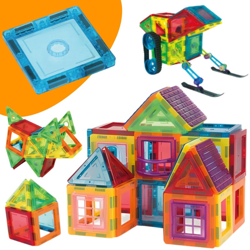 WOOPIE Edukatívna magnetická stavebnica | Kreatívna 3D sada so silnými magnetmi 70 ks