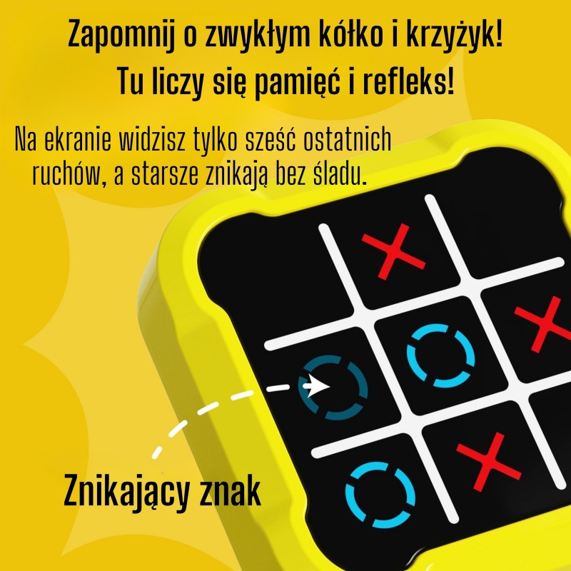 WOOPIE Gra Elektroniczna Kółko i Krzyżyk Logiczna Edukacyjna 4w1