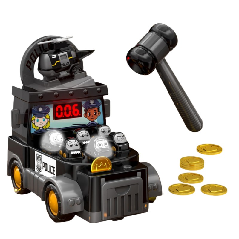 WOOPIE Zručnostná hra Chyť zlodeja | Policajné auto s kladivom a doplnkami