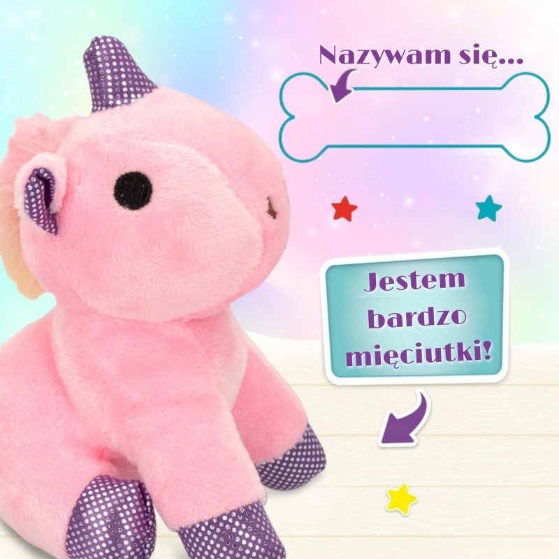 WOOPIE Plyšový jednorožec v prepravke | Prenosný domček so sadou na česanie