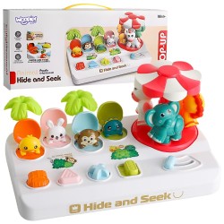 WOOPIE Interaktívna hra Vyskakovacie zvieratká | Motorická hračka Pop-Up s kolotočom