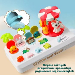 WOOPIE Interaktívna hra Vyskakovacie zvieratká | Motorická hračka Pop-Up s kolotočom