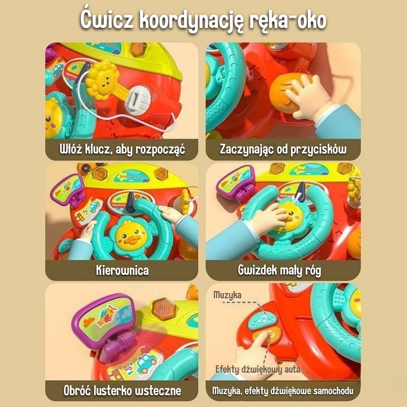 WOOPIE BABY Interaktívny volant so zvukmi a svetlami | Hračka na kočík Lietadlo