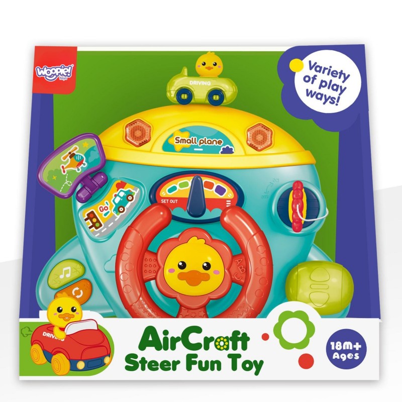 WOOPIE BABY Interaktívny volant so zvukmi a svetlami | Hračka na kočík Lietadlo