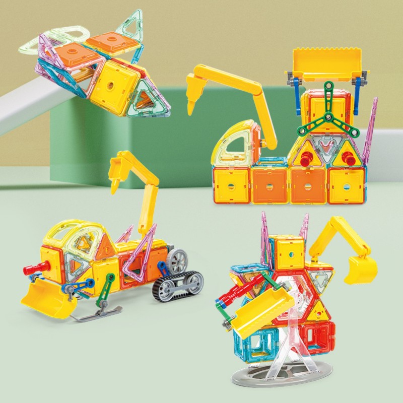 WOOPIE STEAM Magnetická stavebnica Vozidlá a roboty | Konštrukčná sada 80 ks