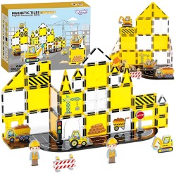 WOOPIE STEAM Magnetická stavebnica Stavenisko | Konštrukčná sada 47 ks