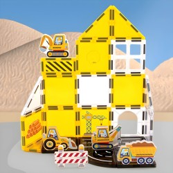 WOOPIE STEAM Magnetická stavebnica Stavenisko | Konštrukčná sada 47 ks