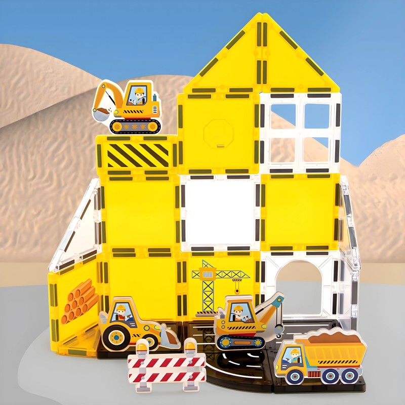 WOOPIE STEAM Magnetická stavebnica Stavenisko | Konštrukčná sada 47 ks