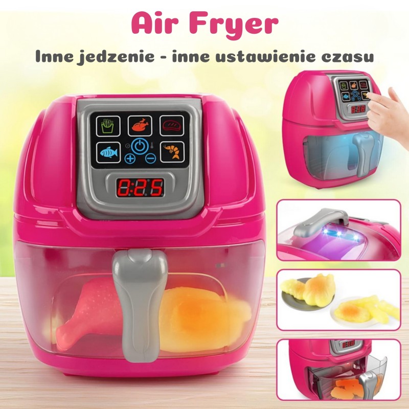 WOOPIE Detská teplovzdušná fritéza Air Fryer | Interaktívna hračka so svetlom, zvukom a jedlom