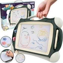 WOOPIE Mazacia Magnetická Tabuľa na Kreslenie + 2 Pečiatky Zelená