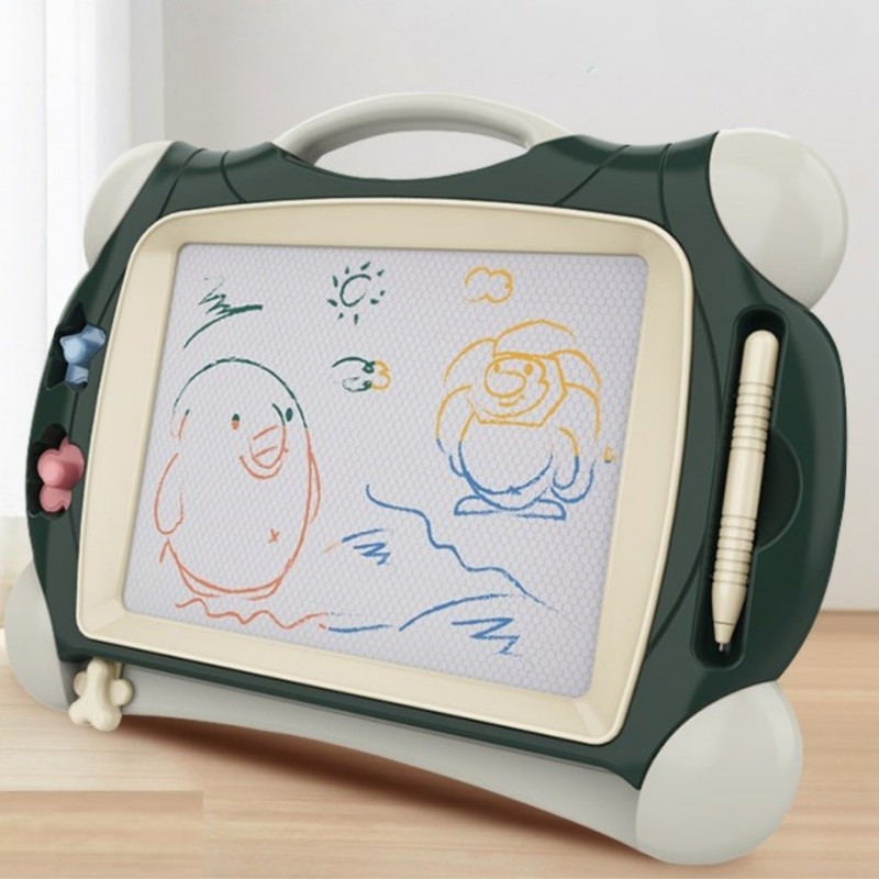 WOOPIE Mazacia Magnetická Tabuľa na Kreslenie + 2 Pečiatky Zelená