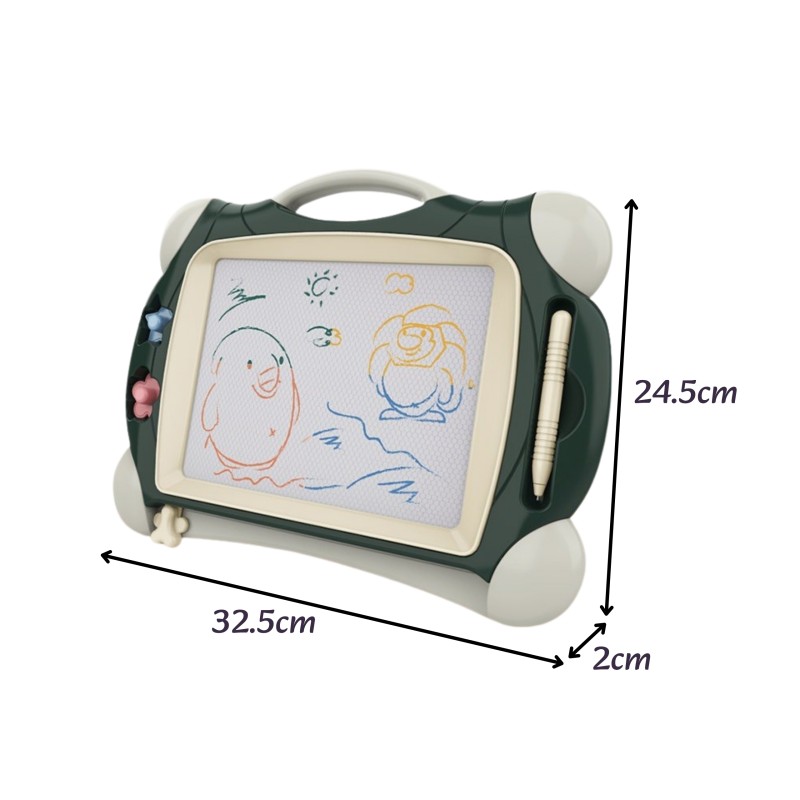 WOOPIE Mazacia Magnetická Tabuľa na Kreslenie + 2 Pečiatky Zelená