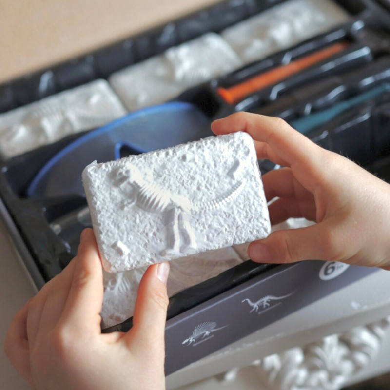 WOOPIE Zestaw Archeologiczny Wykopaliska Szkieletów Dinozaurów 6w1 Mały Archeolog