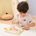 VIGA Drevené mäso na krájanie | Montessori sada s doskou a nožom