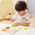 VIGA Drevené ovocie na krájanie | Montessori sada s doskou a nožom