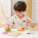 VIGA Drevená zelenina na krájanie | Montessori sada s doskou a nožom