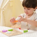 VIGA Drevená zelenina na krájanie | Montessori sada s doskou a nožom