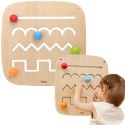 VIGA Drevená nástenná tabuľa Motorický labyrint | Montessori hračka pre najmenších (od 12m+)