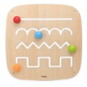 VIGA Drevená nástenná tabuľa Motorický labyrint | Montessori hračka pre najmenších (od 12m+)