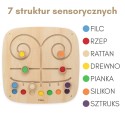VIGA Drevená nástenná tabuľa Hmatový labyrint | Senzorická hra Dotkni sa a priraď