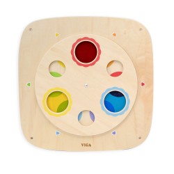 VIGA Drevená nástenná tabuľa Miešanie farieb | Montessori hra s farebným kruhom