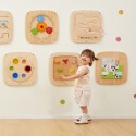 VIGA Drevené nástenné puzzle Kravička | Otáčacia obrázková skladačka na stenu