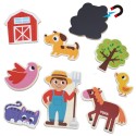 VIGA Drevené magnetky Zvieratká z farmy | Edukačná sada 20 ks pre deti